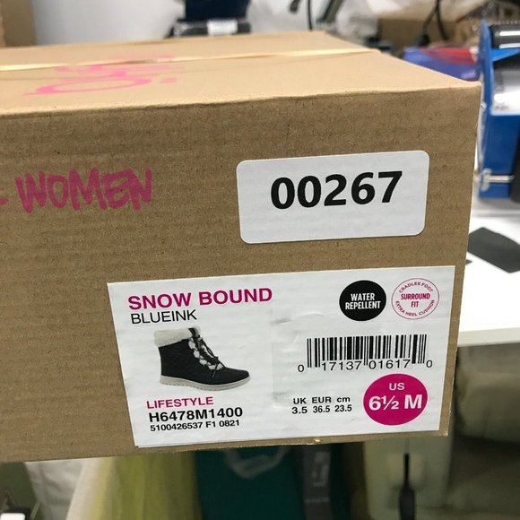 Ryka Boots Women 6.5M US Snow Bound Blueink‎ Black/White Canvas Water Repellent - Picture 8 of 8